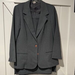 Elegant Charcoal Women's Skirt Set